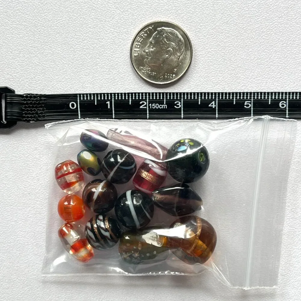 VTG - Now Mix Lot Beads Faceted Glass Lampwork Pressed Variety Jewelry Craft